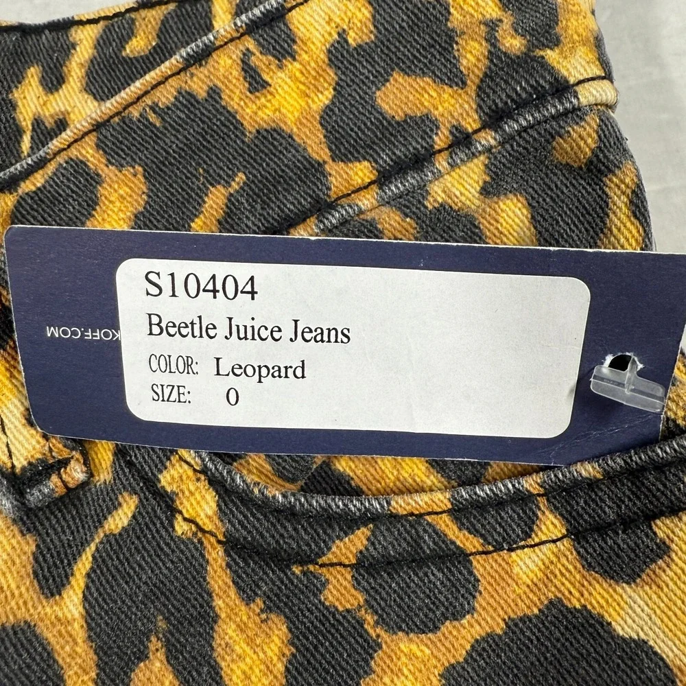Rebecca Minkoff Jeans Women 0 Leopard Cheetah Beetle Juice S10404 Bold Celebrity - Picture 9 of 16